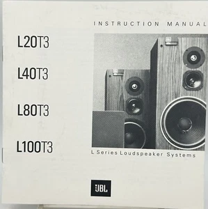JBL L20T3 40 80 100 L-Series Speaker System Original Owner’s Manual Instructions - Picture 1 of 2