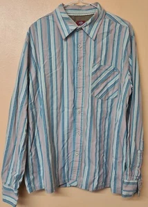 Fat Face Shirt Green Pink Cocoa Butter Striped Cotton Vintage Size Large - Picture 1 of 6