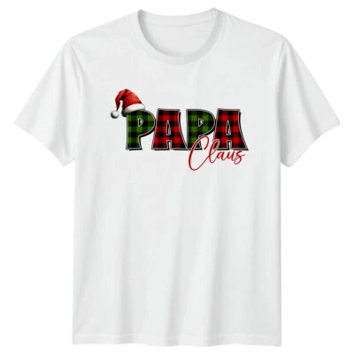 Papa Claus Plaid T-Shirt - Mens Womens Fathers Day T-Shirt - Image 1 of 4