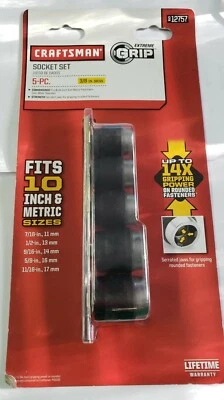 New Craftsman Extreme Grip 5-Piece Socket Set 3/8" Drive Ratchet - Image 1 of 4