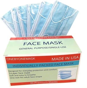 OnebyoneMask 3-lagig einzeln verpackt Premium Gesichtsmaske 30 Stück - Bild 1 von 2