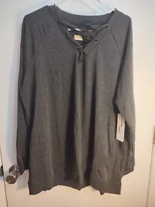 Sweatshirt Project 1X grau Sweatshirt gebunden V-Ausschnitt Neu mit Etikett - Bild 1 von 6