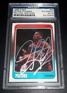 PSA DNA Rc Dennis Rodman Auto 1988 Fleer Rookie Dennis Rodman autógrafo firmado - Imagen 1 de 3