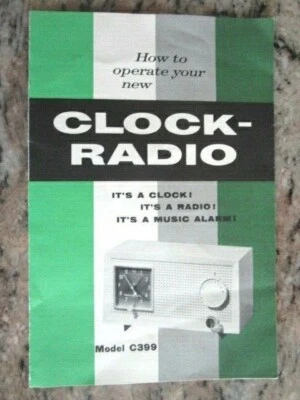 Vintage GE General Electric Model C399  Radio Alarm Clock Booklet -E8K - Image 1 of 3