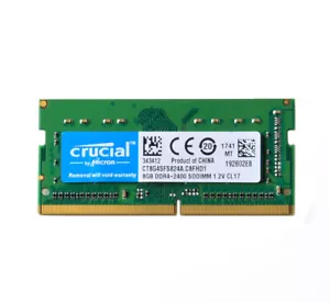Crucial 8GB 1RX8 PC4-19200 DDR4 2400T SODIMM Laptop Memory RAM CT8G4SFS824A %W6E - Picture 1 of 4