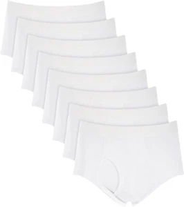 Club Room Men's Briefs 8-Pack Full Cut Tagless No Ride Up White XXL (41-43) NIP - Picture 1 of 3