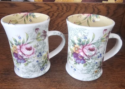 Robert Gordon Australia 250ml Floral Mugs Set of 2 - Very Good Condition - image 1 of 4