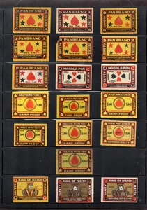 Matchbox Labels early Made in INDIA alle verschiedenen Varianten Spielkarten #079 - Bild 1 von 1