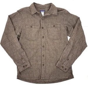 Patagonia Herren S Hanf Bio Baumwolle Hemd mit Knopfleiste braun leicht defekt - Bild 1 von 12