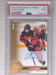 2022 Team Canada Juniors Sarah Nurse Autograph PSA 9 #51 - Bild 1 von 2