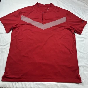 Nike Dri Fit Tiger Woods Mens Performance Golf Henley Shirt XL Red - Picture 1 of 18
