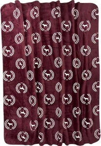 Victoria's Secret Pink Logo Burgundy Sherpa Blanket - Picture 1 of 3