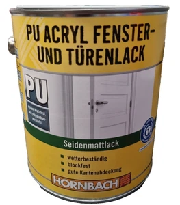 PU Fenster und Tür Lack 2 L  Weiß Fensterlack seidenmatt BEULE - Bild 1 von 4