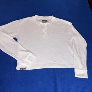 Maglione Dixxon Top Donna XL Termico Cropped Henley Waffle Maglia Crema Cotone - Foto 1 di 5