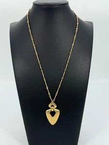 Collar Colgante Tono Dorado MCM Mediados de Siglo Modernista Patrimonio Encontrar De Colección - Imagen 1 de 6