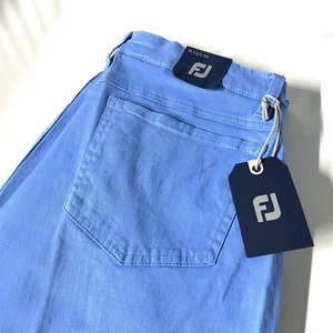 FootJoy Baumwolltwill 5-Pocket Hose Herren 32x34 blau Lagune Golf Stretch Neu mit Etikett - Bild 1 von 15