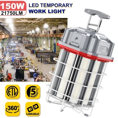 Luz LED de trabajo temporal vinculable 150W luces colgantes de construcción 5000K 21750LM Foto 1 de 4
