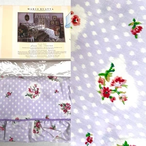 Vtg 80s Lavender Floral Cottage Standard Pillow Shams Mario Buatta Pamela NOS - Picture 1 of 16