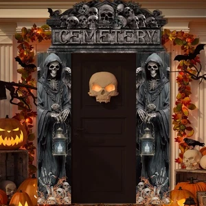 Funnymoom Halloween Cemetery Door Decorations Halloween Cemetery Archway Door... - Picture 1 of 8