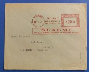 1950 AMR - SCALMI soc. comm. alimentari milano - affrancatura meccanica rossa - Imagen 1 de 2
