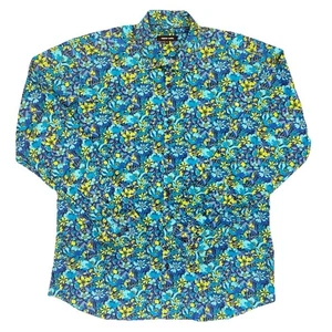 Jared Lang Blue Floral Button Down Shirt - Picture 1 of 6