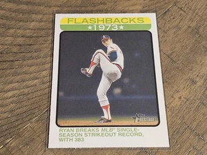 Inserto Topps Heritage Nolan Ryan Flashbacks 2022 casi nuevo - Imagen 1 de 3
