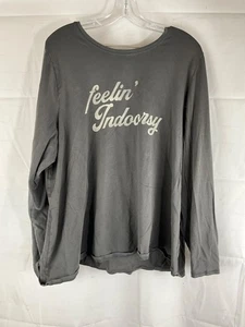 Caciquoe Graphic Langarm T-Shirt "Feelin Indoorsy" Gr. 18/20 anthrazitgrau  - Bild 1 von 3