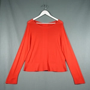 COS Top Womens Large Red Orange Long Sleeve Shirt Boat Neck Sweater Preloved - Picture 1 of 14