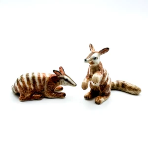 2 Numbat Keramik Figuren, kleine australische Wildtierstatuen Sammler - Bild 1 von 7