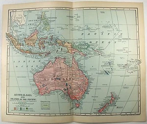 Original 1902 Dated Map of Australasia & the Pacific Islands by Dodd Mead - Picture 1 of 3