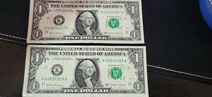 Consecutive serial # bills and low serial number star note - Picture 1 of 6