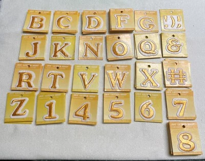 LOT OF 90 ~ YELLOW/GOLD 1.5” Joy Letter Shop IRON STICK ON EMBROIDERED LETTERS - Image 1 of 3