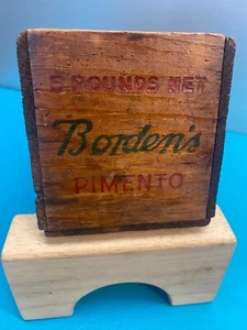 Vintage Borden's Cheese Box, Wood Rectangle; Clean, Odor Free, Clear Coated - Picture 1 of 8