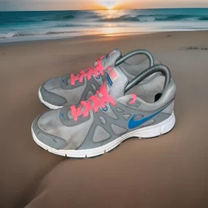 Nike Revolution 2 Shoes Womens Size 8.5 Gray Pink Running Training Sneakers Gym - Picture 1 of 24