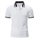 Zonbailon Men's Casual Outdoor Rose Embroidery Tourism Polo Shirt Short Sleeve