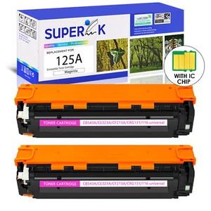 2PK CB543A Magenta Toner Cartridge 125A for HP Color LaserJet CP1515n CM1312mfp - Picture 1 of 24