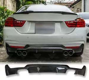 Carbon Fiber 3D Type Rear Bumper Diffuser Quad for BMW F32 F33 4-Series M Sport - Picture 1 of 10
