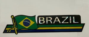 Pegatina reflectante bandera de Brasil, acabado recubierto, calcomanía de patada lateral 12x2/12 - Imagen 1 de 1