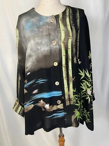 Citron Santa Monica Size 1X Black/Multicolor Blouse NWT - Picture 1 of 5