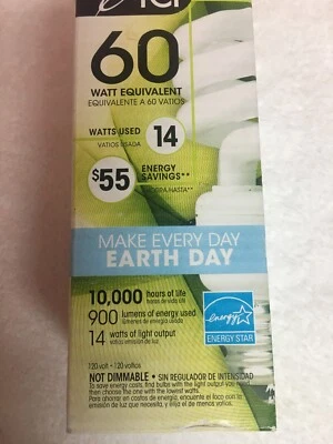 TCP Electric 14Watt 900 Lumens Equivalent to 60-Watts Twist CFL Bulb NEW - Image 1 of 4