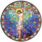 Crucifixion de Jésus vitrail coupe-soleil fermeture fenêtre NEUF catholique