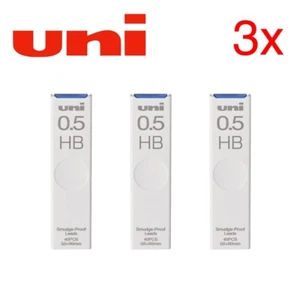 Uni Mitsubishi Mine Ricambio per Matite Meccaniche • 0.5 mm • HB • Set of 3 - Foto 1 di 1