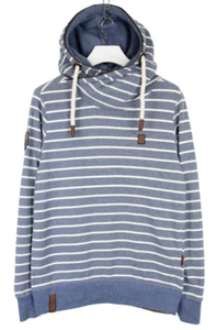 NAKETANO Hoodie Men's LARGE hoodie With Striped Pattern In Marine Melange - Picture 1 of 13