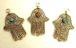 Marokkanische handgearbeitete Metallhand von Fatima / Hamza * silberfarben - Bild 1 von 7