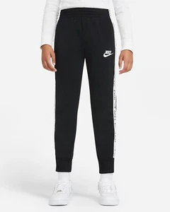 Nike Sportswear Girls Track Pants Black White Swoosh Print Size XL Waist 27" Ins - Picture 1 of 4