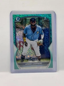 Bowman Chrome Aqua Shimmer Junior Caminero #/125 2023 1st RC Rookie Refractor - Imagen 1 de 2