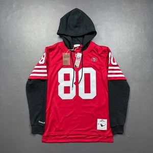100% Authentic Jerry Rice Mitchell Ness 1990 49ers Hoodie Jersey L 44 Mens - Picture 1 of 6