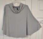 Women's Sporty Kimono/Shawl Accent-Solid Gray-Stretch-No Arms-LARGE-J. Couture