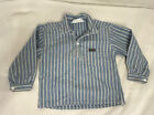 Vintage OshKosh BGosh USA Blue Denim Striped Long Sleeve Shirt Toddler 4T