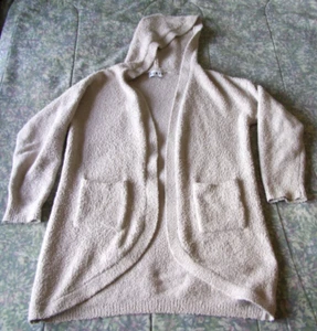 Women K I K I T long sleeve open front hoodie tunic off white M - Picture 1 of 4